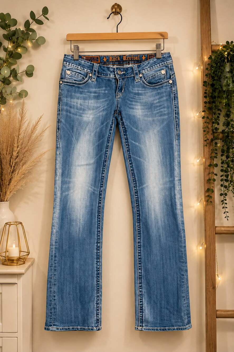 🔥 Rock Revival Jeans – Size 29 – Jazmine Straight Designer Denim 🔥